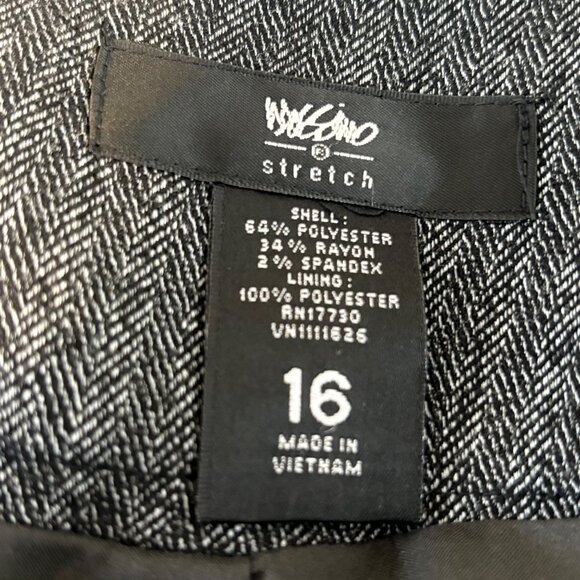 Mossimo Stretch Womens Gray Herringbone Pencil Skirt Size 16 Side Zip - Picture 2 of 7